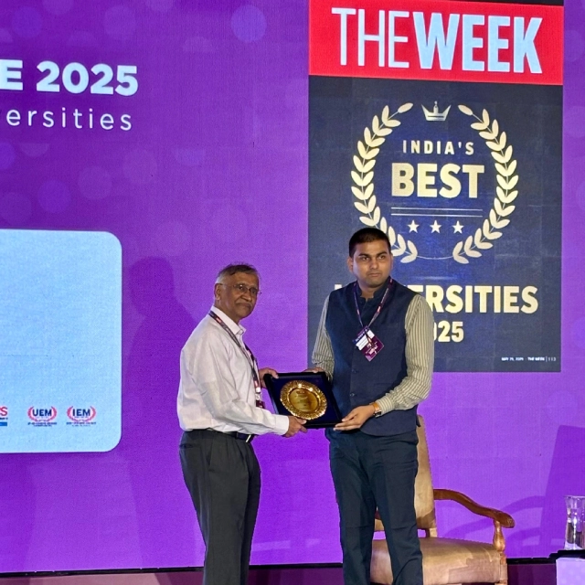 The week winging Rank among private Multi disciplinary university- East Zone